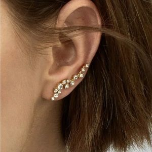 Women’s Baublebar Gold and Rhinestone Ear Crawler Earrings